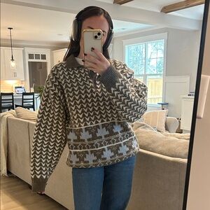 Vintage brown and blue patterned sweater